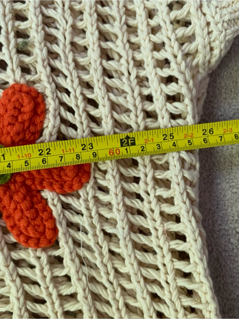 BIBI xl 100% cotton crochet flower top - Picture 2 of 11